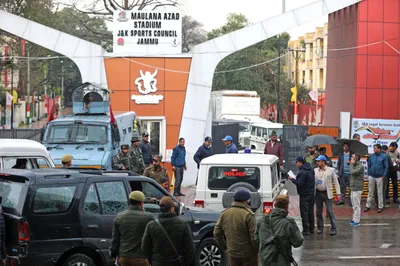 thousands swarm jammu s m a stadium to hear pm modi amid rains