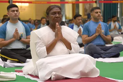  yoga is india s unique gift to humanity   president murmu on 10th international day of yoga