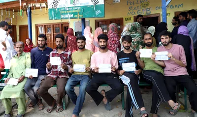 in frames  polling booths wear festive look on phase 2 of j k assembly elections