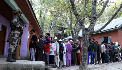 j k polls  officials say 54   voting recorded till 5 pm in phase 2