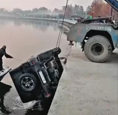 vehicle plunges into dal lake