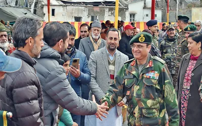 army officers interact with peer topa  bhangai residents