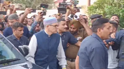 cm omar abdullah visits devender singh rana s home in jammu to offer condolences