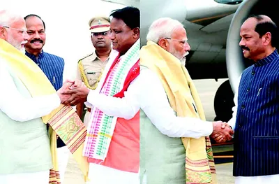 pm modi  others attend swearing in of new bjp led govt in odisha
