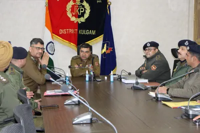 igp kashmir chairs security review meeting in southern kulgam