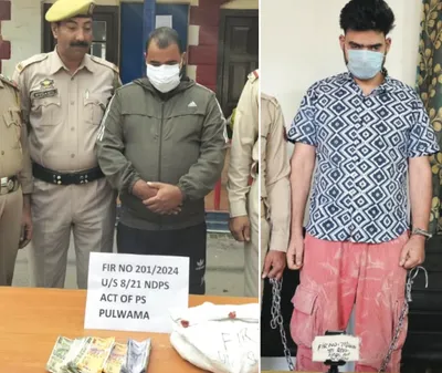 police arrest 2 drug peddlers in pulwama