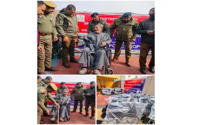 wheelchairs handed over to specially abled persons in sopore