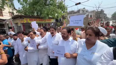congress holds protest in jammu against terrorist attacks on security forces  common people