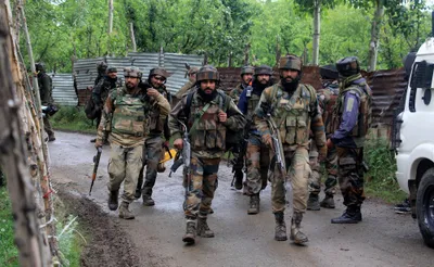 doda encounter  three terrorists killed  searches on