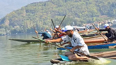 4th aryans boat race flagged off in srinagar