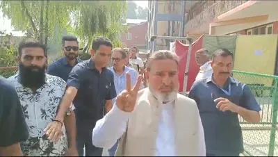 altaf bukhari casts his vote in srinagar  urges centre to end ‘harassment’ of youth