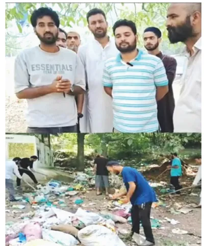 youth group carries out cleanliness drive in sopore area