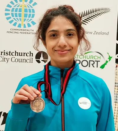 shreya gupta clinches j k’s 1st individual international fencing medal