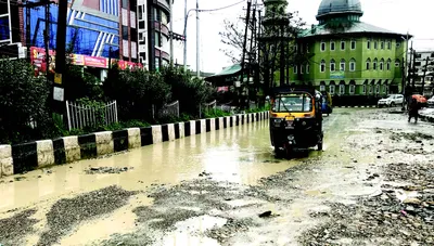 authorities fail to repair dilapidated roads in srinagar  commuters face tough time