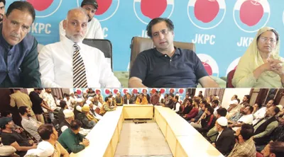 sajad lone chairs workers meetings in north kashmir