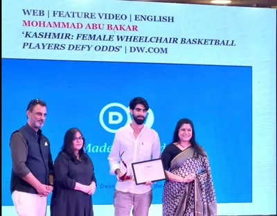  feel honoured   says kashmiri journalist after being awarded for his report on specially abled women