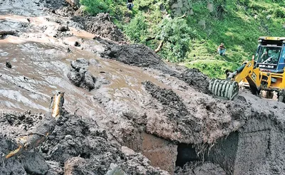 traffic movement affected on kotranka khawas road after mudslide