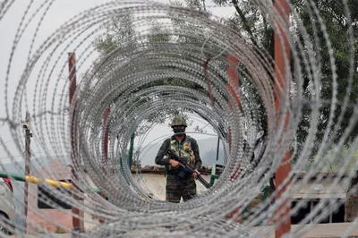 drone movement   army personnel resort to fire in air in rajouri sector