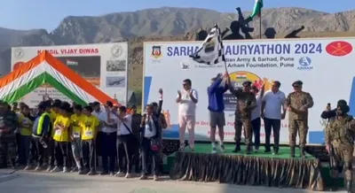 army in collaboration with sarhad foundation pune  others holds marathon events in drass