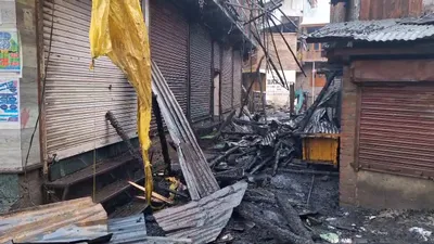 fire guts 30 shops in north kashmir s kupwara