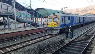 major milestone  in a first  electric rail trial run conducted between banihal and khari