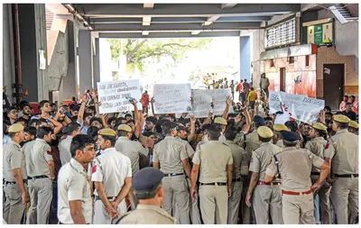 students hold protests over death of 3 civil service aspirants in waterlogged basements