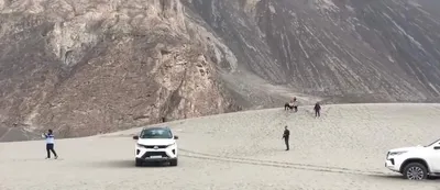 police initiate action against two motorists for driving suvs on sand dunes in ladakh