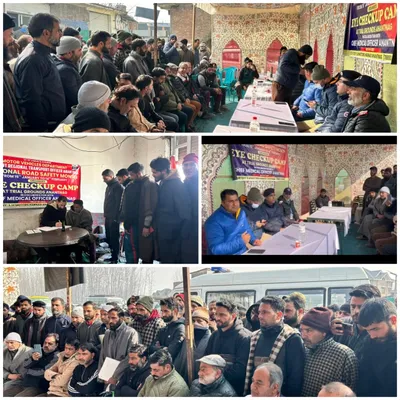 mega health camp  organised for drivers in anantnag