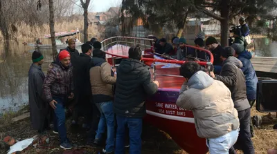 in photos  fire   emergency boat makes first float in dal lake