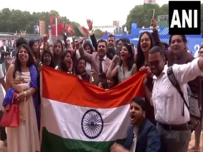 fans cheer for indian athletes participating at paris olympics 2024