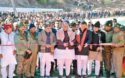 defence minister virtually inaugurates 20 bro infra projects in j k  ladakh