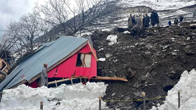 in pictures  landslide damages houses in ganderbal