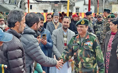 army officers interact with peer topa  bhangai residents