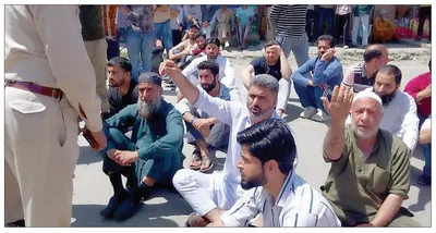 people stage protest against lack of facilities at sdh kralpora