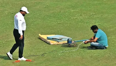 afg nz test  same fate on day 2 as wet outfield called off play