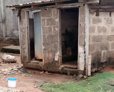 toilets are crumbling units in many villages of up s sitapur