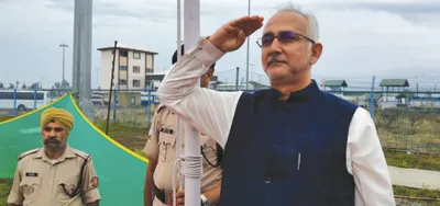 independence day celebrated at srinagar airport