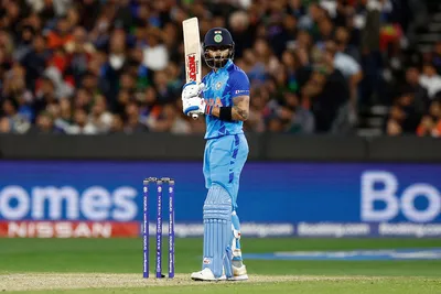 virat kohli scripts history  becomes first player to hit 3 000 runs across t20 and 50 over world cups