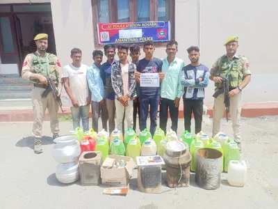 huge quantity of country made liquor seized in south kashmir s anantnag  says police