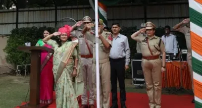 national flag hoisted at jk house new delhi