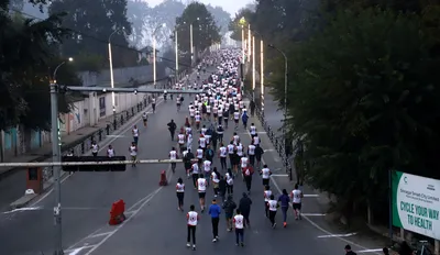 in pictures  athletes from different nations run in kashmir marathon