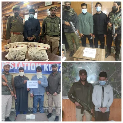 6 drug peddlers arrested in separate incidents in kashmir