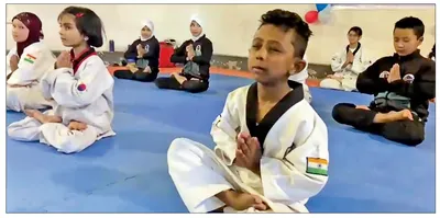 ladakh taekwondo association celebrates international yoga day