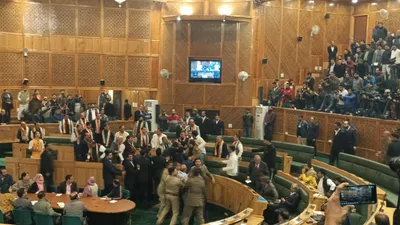 j k assembly day 5  uproar in house over special status resolution  bjp stages walkout