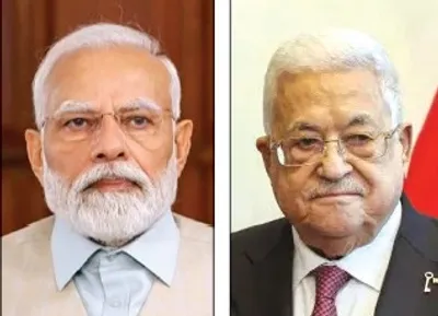 pm modi speaks to palestinian president