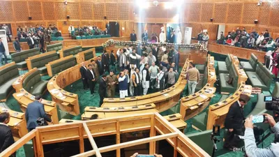 bjp stages protest as assembly passes resolution seeking special status of erstwhile state