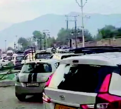 slow pace of construction work outside nishat garden hits vehicular movement