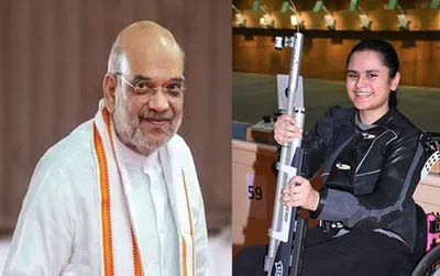 amit shah congratulates shooter avani lekhara on paralympics gold