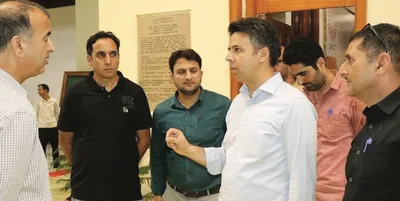 deo srinagar inspects strong room  counting centres at skicc