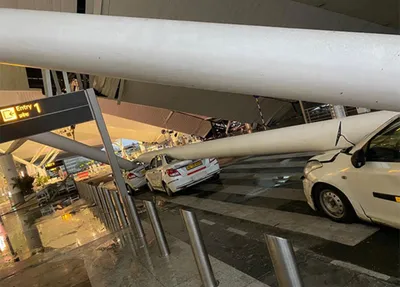 roof collapses at delhi airport s terminal 1  departures temporarily suspended